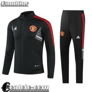 Full Zip Giacca Manchester United nero Bambini 2022 23 TK546