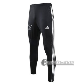 6Calcio: Pantaloni Sportivi Ajax Amsterdam Nera Bianca 2019 2020