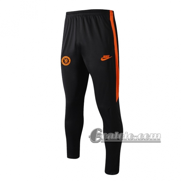 6Calcio: Pantaloni Sportivi Chelsea Nera Arancio 2019 2020