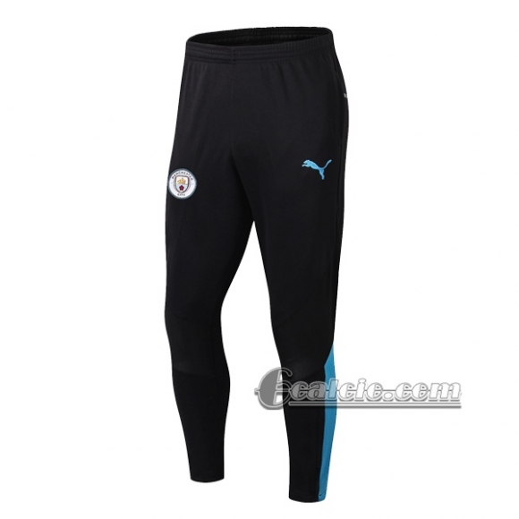 6Calcio: Pantaloni Sportivi Manchester City Nera Azzurra 2019 2020