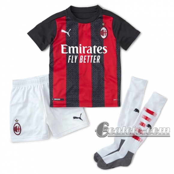 6Calcio: Prima Maglia Calcio Ac Milan Bambino 2020-2021