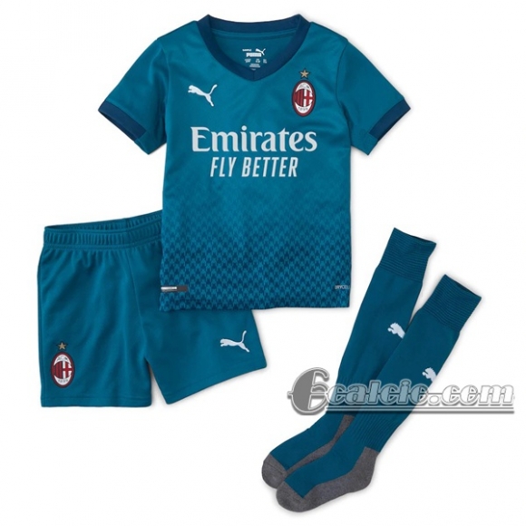 6Calcio: Terza Maglia Calcio Ac Milan Bambino 2020-2021