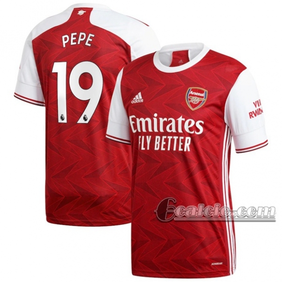 6Calcio: Prima Maglia Arsenal Pepe #19 Uomo 2020-2021