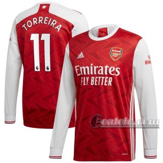 6Calcio: Prima Maglia Arsenal Torreira #11 Manica Lunga Uomo 2020-2021