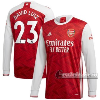 6Calcio: Prima Maglia Arsenal David Luiz #23 Manica Lunga Uomo 2020-2021