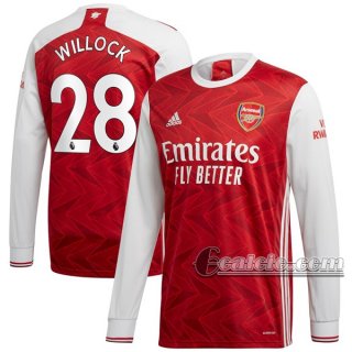 6Calcio: Prima Maglia Arsenal Willock #28 Manica Lunga Uomo 2020-2021