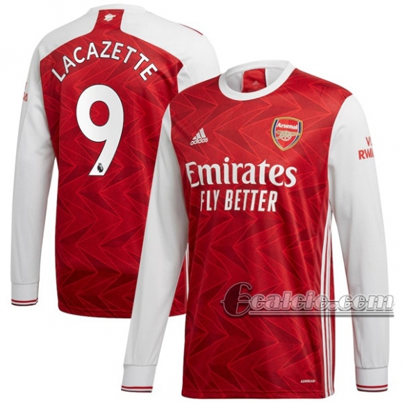 6Calcio: Prima Maglia Arsenal Lacazette #9 Manica Lunga Uomo 2020-2021