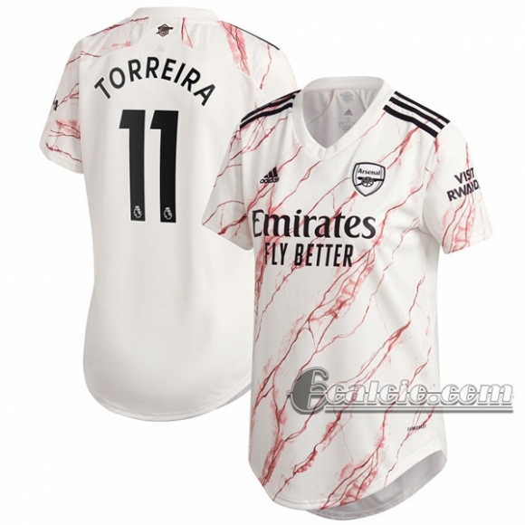 6Calcio: Seconda Maglia Calcio Arsenal Torreira #11 Donna 2020-2021