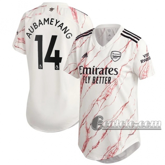 6Calcio: Seconda Maglia Calcio Arsenal Aubameyang #14 Donna 2020-2021