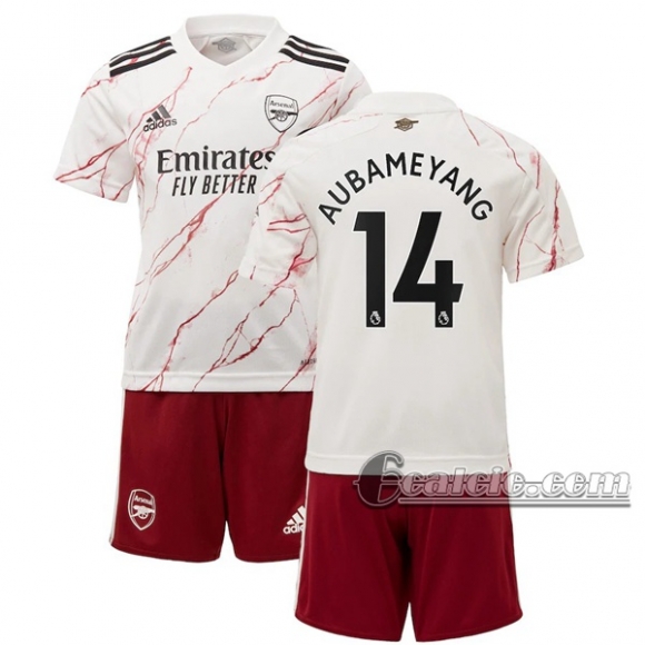 6Calcio: Seconda Maglia Calcio Arsenal Aubameyang #14 Bambino 2020-2021