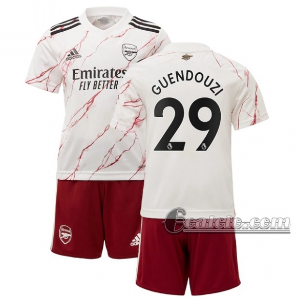 6Calcio: Seconda Maglia Calcio Arsenal Guendouzi #29 Bambino 2020-2021