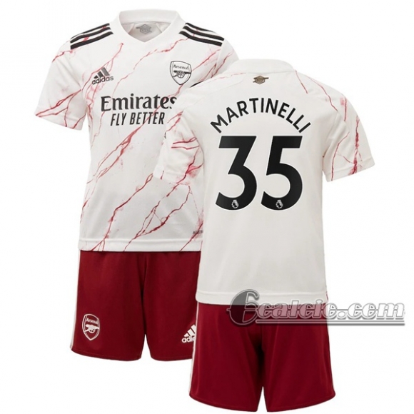 6Calcio: Seconda Maglia Calcio Arsenal Martinelli #35 Bambino 2020-2021