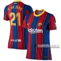 6Calcio: Prima Maglia Calcio Fc Barcellona Frenkie De Jong #21 Donna 2020-2021