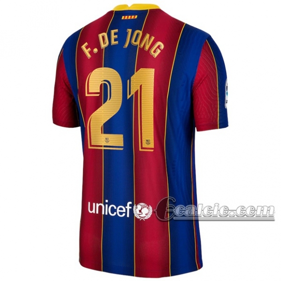 6Calcio: Prima Maglia Calcio Fc Barcellona Frenkie De Jong #21 Bambino 2020-2021