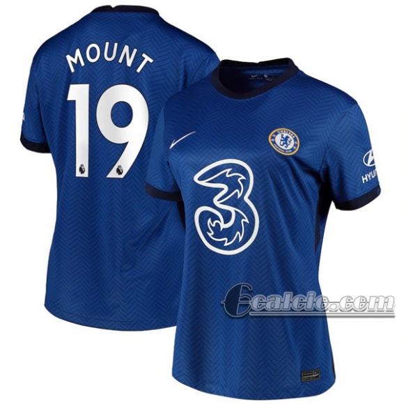 6Calcio: Prima Maglia Calcio Fc Chelsea Mason Mount #19 Donna 2020-2021