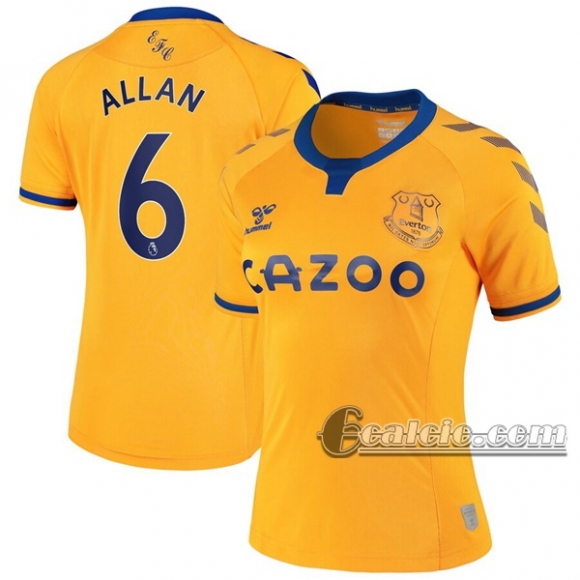 6Calcio: Seconda Maglia Calcio Everton Allan #6 Donna 2020-2021