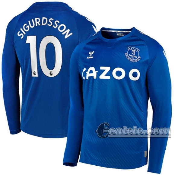 6Calcio: Prima Maglia Everton Sigurdsson #10 Manica Lunga Uomo 2020-2021