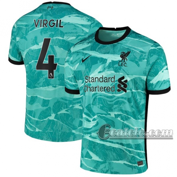 6Calcio: Seconda Maglia Liverpool Fc Virgil #4 Uomo 2020-2021