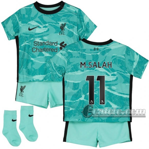 6Calcio: Seconda Maglia Calcio Liverpool Fc M.Salah #11 Bambino 2020-2021