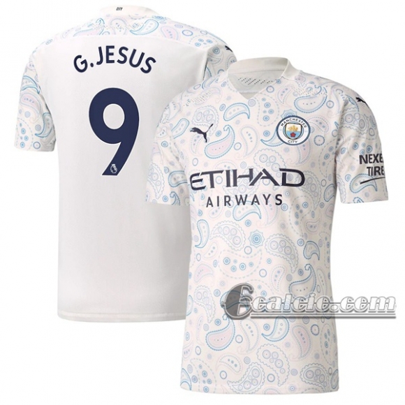 6Calcio: Terza Maglia Manchester City G.Jesus #9 Uomo 2020-2021