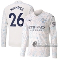 6Calcio: Terza Maglia Manchester City Mahrez #26 Manica Lunga Uomo 2020-2021