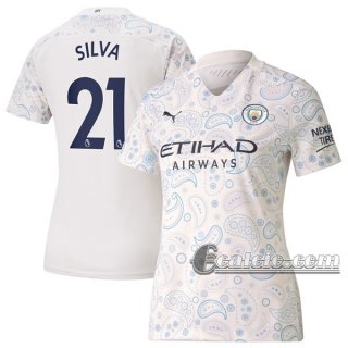 6Calcio: Terza Maglia Calcio Manchester City Silva #21 Donna 2020-2021