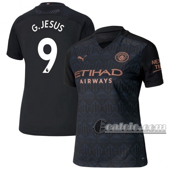 6Calcio: Seconda Maglia Calcio Manchester City G.Jesus #9 Donna 2020-2021