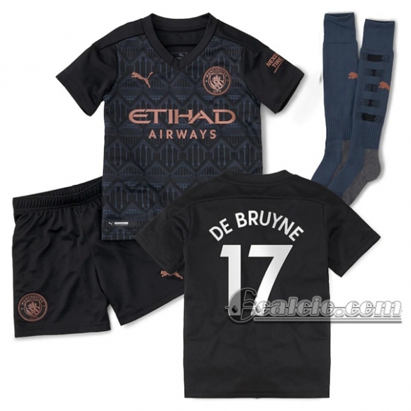 6Calcio: Seconda Maglia Calcio Manchester City Bruyne #17 Bambino 2020-2021