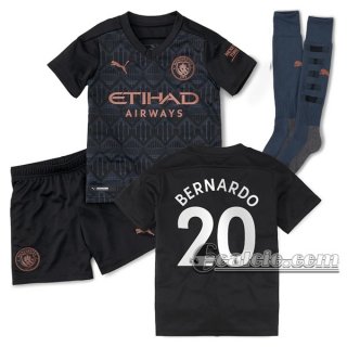 6Calcio: Seconda Maglia Calcio Manchester City Bernardo #20 Bambino 2020-2021