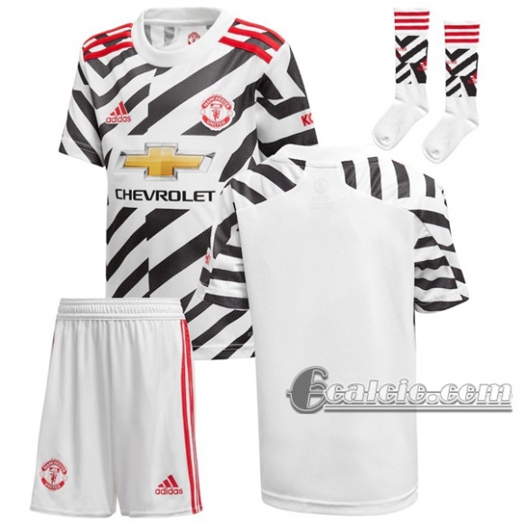 6Calcio: Terza Maglia Calcio Manchester United Bambino 2020-2021