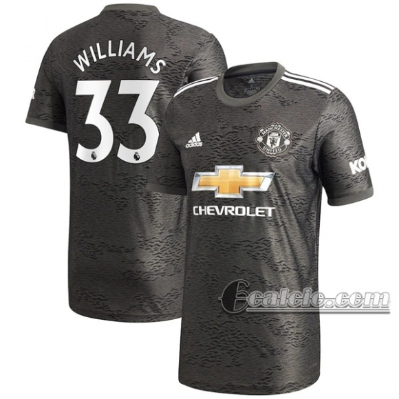 6Calcio: Seconda Maglia Manchester United Williams #33 Uomo 2020-2021