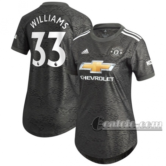 6Calcio: Seconda Maglia Calcio Manchester United Williams #33 Donna 2020-2021