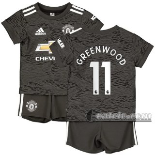 6Calcio: Seconda Maglia Calcio Manchester United Greenwood #11 Bambino 2020-2021