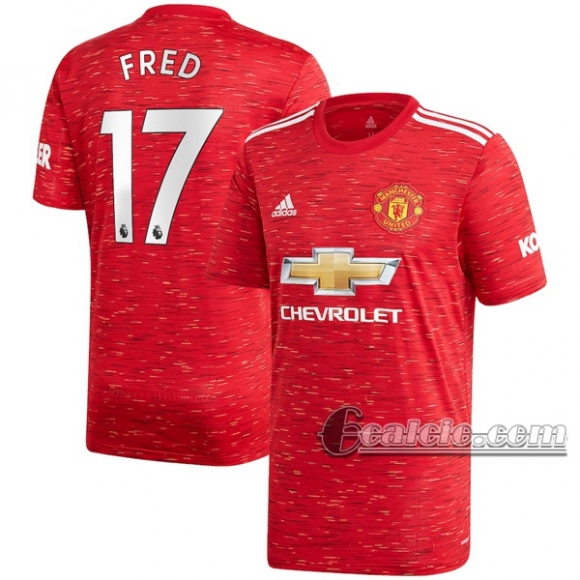 6Calcio: Prima Maglia Manchester United Fred #17 Uomo 2020-2021