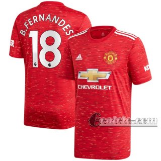 6Calcio: Prima Maglia Manchester United Bruno Fernandes #18 Uomo 2020-2021