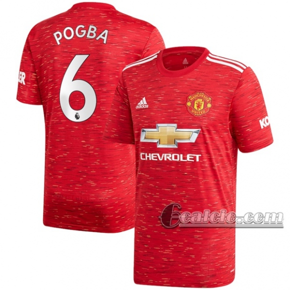 6Calcio: Prima Maglia Manchester United Paul Pogba #6 Uomo 2020-2021