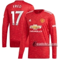 6Calcio: Prima Maglia Manchester United Fred #17 Manica Lunga Uomo 2020-2021