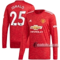 6Calcio: Prima Maglia Manchester United Odion Ighalo #25 Manica Lunga Uomo 2020-2021