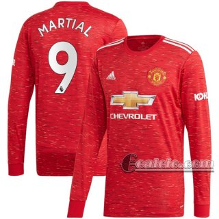 6Calcio: Prima Maglia Manchester United Anthony Martial #9 Manica Lunga Uomo 2020-2021