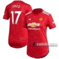 6Calcio: Prima Maglia Calcio Manchester United Fred #17 Donna 2020-2021