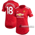 6Calcio: Prima Maglia Calcio Manchester United Bruno Fernandes #18 Donna 2020-2021