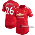 6Calcio: Prima Maglia Calcio Manchester United Mason Greenwood #26 Donna 2020-2021