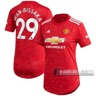 6Calcio: Prima Maglia Calcio Manchester United Aaron Wan-Bissaka #29 Donna 2020-2021