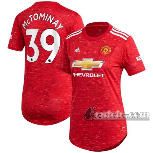 6Calcio: Prima Maglia Calcio Manchester United Scott Mctominay #39 Donna 2020-2021