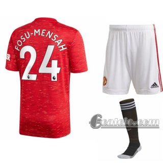 6Calcio: Prima Maglia Calcio Manchester United Timothy Fosu-Mensah #24 Bambino 2020-2021