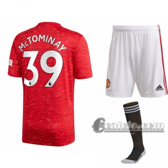 6Calcio: Prima Maglia Calcio Manchester United Scott Mctominay #39 Bambino 2020-2021