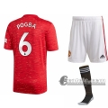 6Calcio: Prima Maglia Calcio Manchester United Paul Pogba #6 Bambino 2020-2021