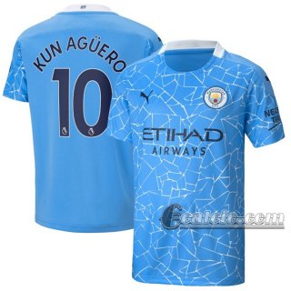 6Calcio: Prima Maglia Manchester City Sergio Agüero #10 Uomo 2020-2021