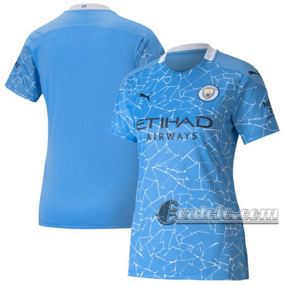 6Calcio: Prima Maglia Calcio Manchester City Donna 2020-2021