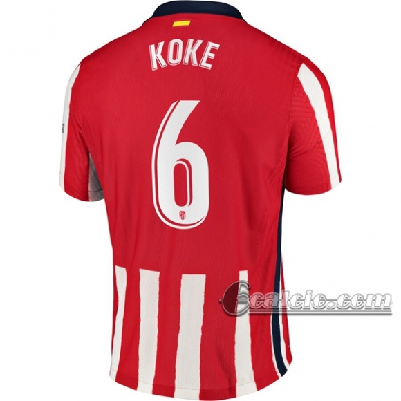 6Calcio: Prima Maglia Calcio Atletico Madrid Koke #6 Donna 2020-2021